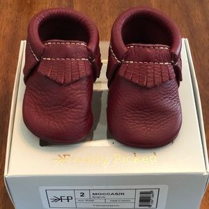 Maroon moccasins